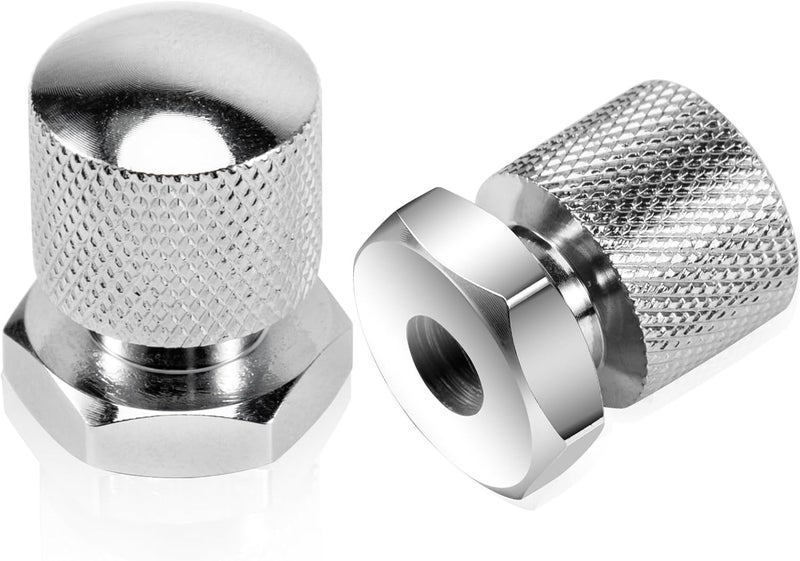 Eumti 2 قطع صمولة تثبيت مقعد الدراجة النارية 1/4"-20 خيوط براغي مصنوعة من النحاس السريع التركيب كروم متوافقة مع جميع طرازات هارلي تورينغ وسوفتيل 1999 وما بعدها - Image 1